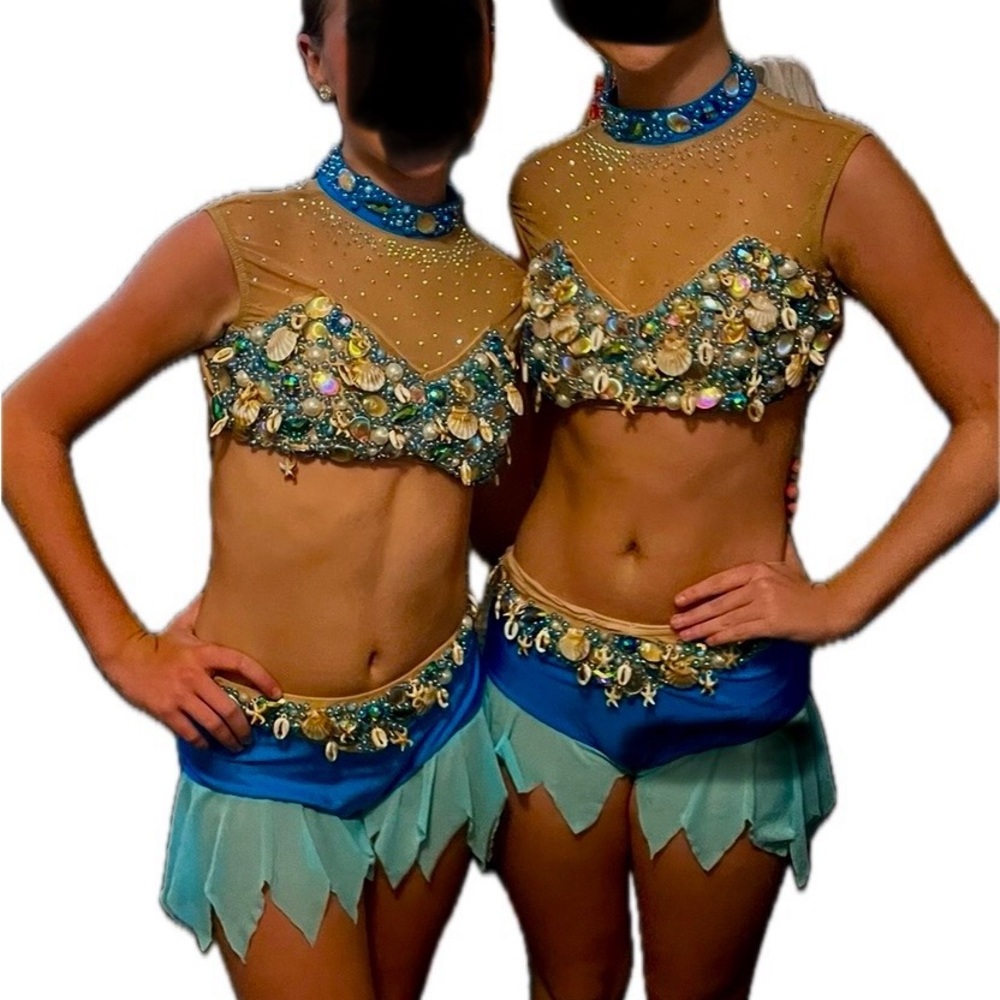 Glamour custom dance costume, mermaid, under the sea. Sizes AS and AM